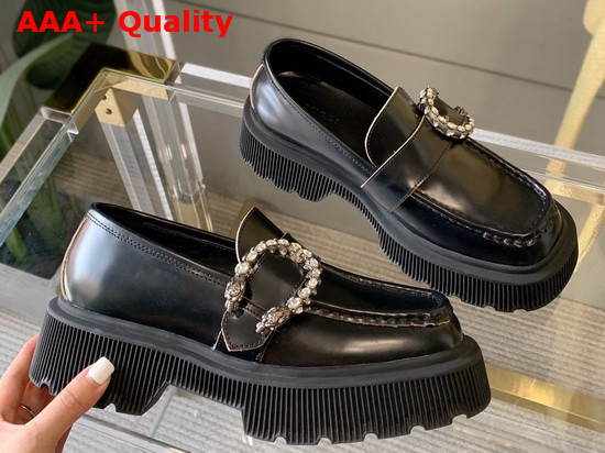 Gucci Womens Loafer with Tiger Head Black Leather 627289 Replica