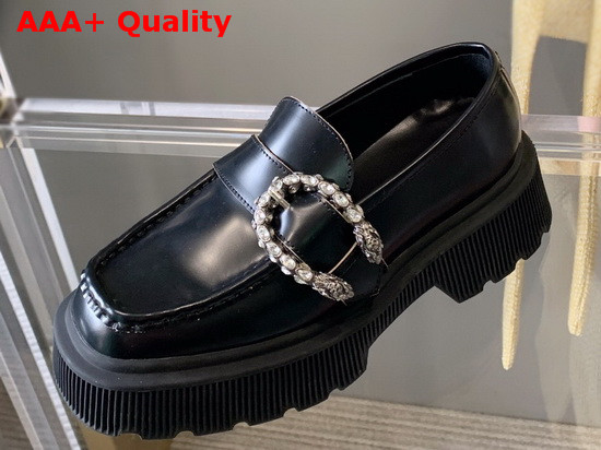 Gucci Womens Loafer with Tiger Head Black Leather 627289 Replica