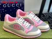 Gucci Womens Mac80 Sneaker in Off White and Pink Leather 747954 Replica