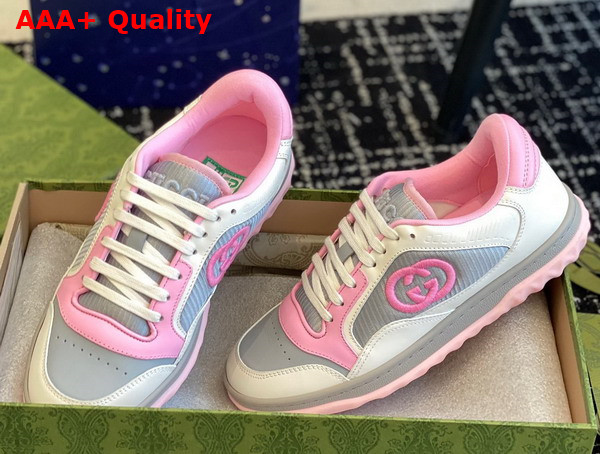 Gucci Womens Mac80 Sneaker in Off White and Pink Leather 747954 Replica