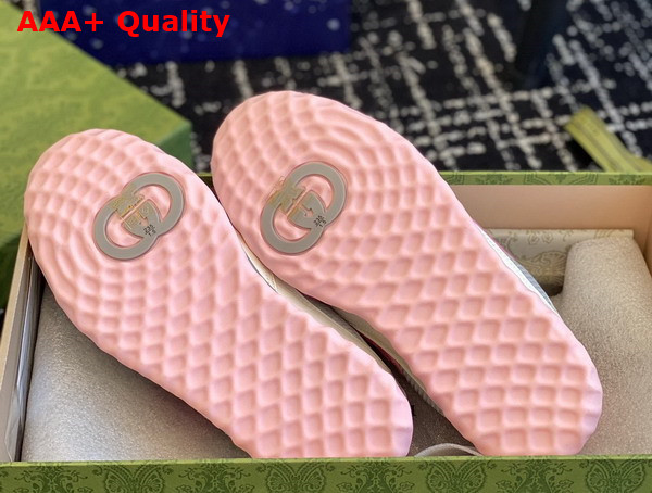 Gucci Womens Mac80 Sneaker in Off White and Pink Leather 747954 Replica