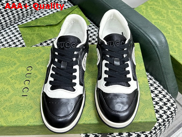 Gucci Womens Mac80 Sneakers in Black and White Leather 756815 Replica