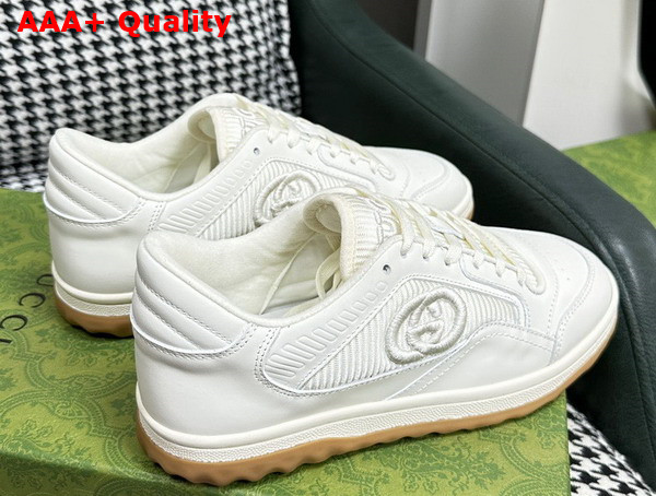 Gucci Womens Mac80 Sneakers in Off White Leather 747954 Replica