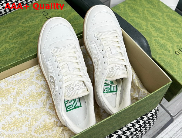 Gucci Womens Mac80 Sneakers in Off White Leather 747954 Replica