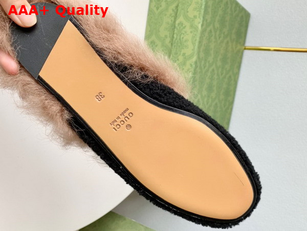 Gucci Womens Princetown Shearling Slipper in Black Replica