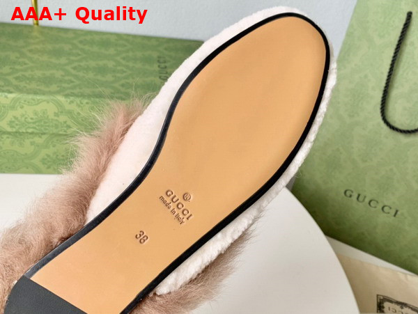 Gucci Womens Princetown Shearling Slipper in White Replica