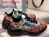 Gucci Womens Rhyton GG Multicolor Sneaker Multicolor Canvas 663681 Replica