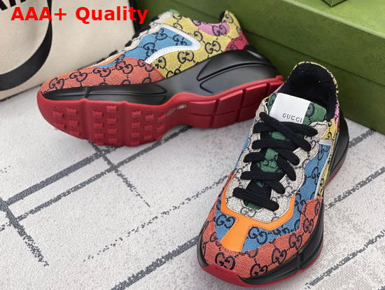 Gucci Womens Rhyton GG Multicolor Sneaker Multicolor Canvas 663681 Replica