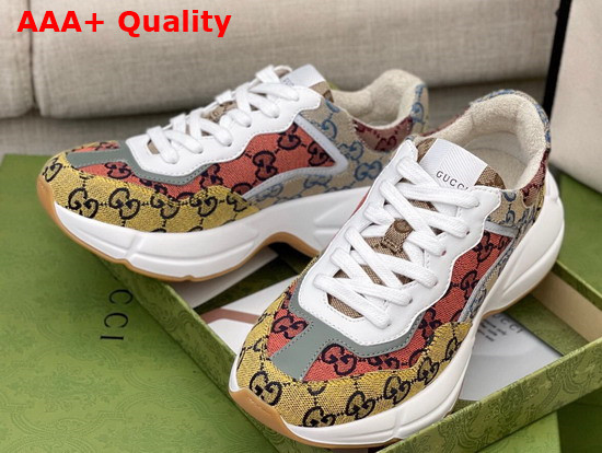 Gucci Womens Rhyton GG Multicolor Sneaker Multicolor GG Canvas 663681 Replica