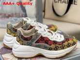 Gucci Womens Rhyton GG Multicolor Sneaker Multicolor GG Canvas 663681 Replica