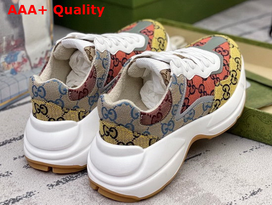 Gucci Womens Rhyton GG Multicolor Sneaker Multicolor GG Canvas 663681 Replica