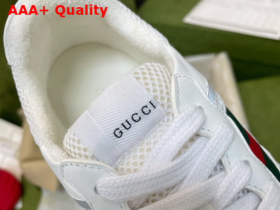 Gucci Womens Rhyton Sneaker White Leather Effect Fabric and Mesh 645771 Replica