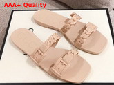 Gucci Womens Rubber Slide Sandal in Light Pink Rubber 624731 Replica