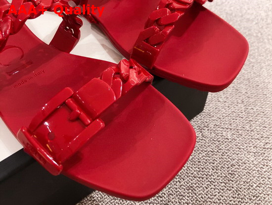 Gucci Womens Rubber Slide Sandal in Red Rubber 624731 Replica