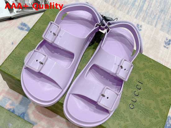 Gucci Womens Sandal with Mini Double G Lilac Rubber 660243 Replica