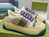 Gucci Womens Screener Sneaker in Beige and Ebony Original GG Canvas 750633 Replica