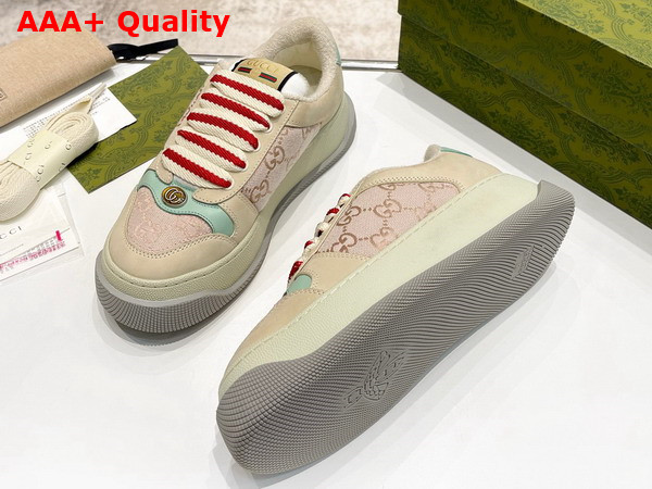 Gucci Womens Screener Sneaker in Pink GG Canvas 750633 Replica