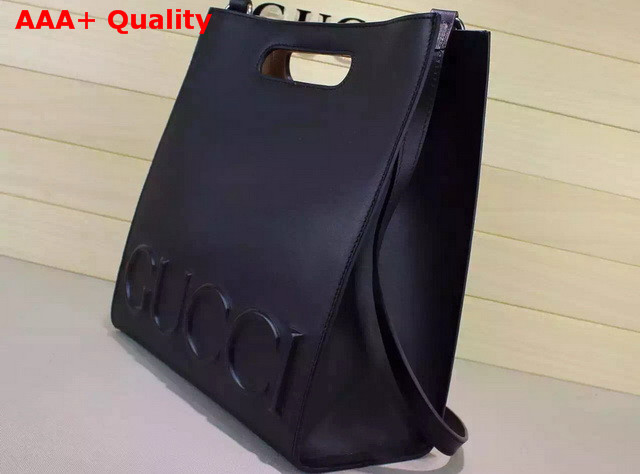 Gucci XL Leather Tote Black Leather Replica