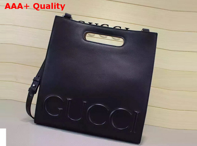 Gucci XL Leather Tote Black Leather Replica