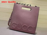 Gucci XL Leather Tote Hibiscus Pink Leather Replica