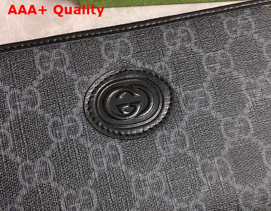 Gucci Zip Around Wallet with Interlocking G in Black GG Supreme Canvas Replica