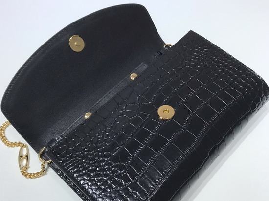 Gucci Zumi Crocodile Medium Shoulder Bag in Black