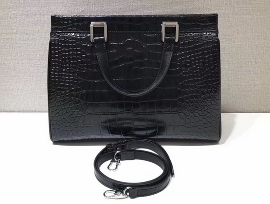 Gucci Zumi Crocodile Medium Top Handle Bag in Black Crocodile 564714