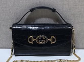 Gucci Zumi Crocodile Mini Shoulder Bag in Black