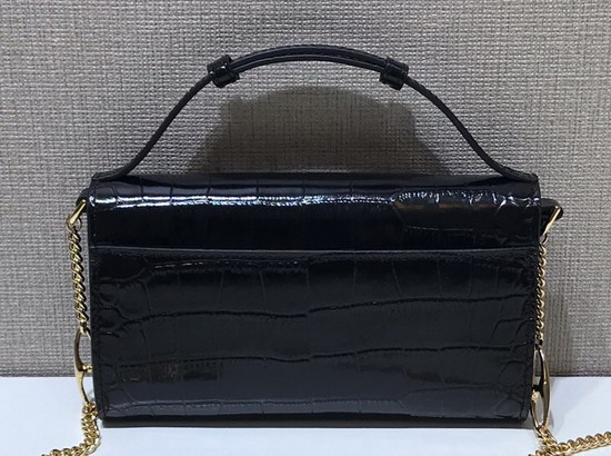 Gucci Zumi Crocodile Mini Shoulder Bag in Black