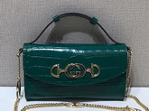 Gucci Zumi Crocodile Mini Shoulder Bag in Dark Green