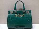 Gucci Zumi Crocodile Small Top Handle Bag in Dark Green Crocodile