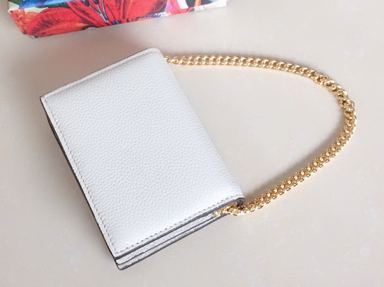 Gucci Zumi Grainy Leather Card Case Wallet in White 570660