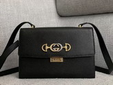 Gucci Zumi Grainy Leather Small Shoulder Bag in Black Grainy Leather 576388