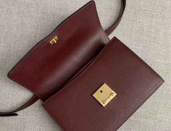 Gucci Zumi Grainy Leather Small Shoulder Bag in Burgundy Grainy Leather 576388