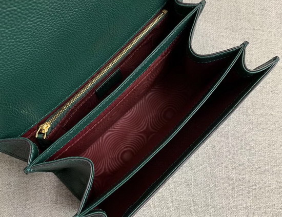 Gucci Zumi Grainy Leather Small Shoulder Bag in Dark Green Grainy Leather 576388