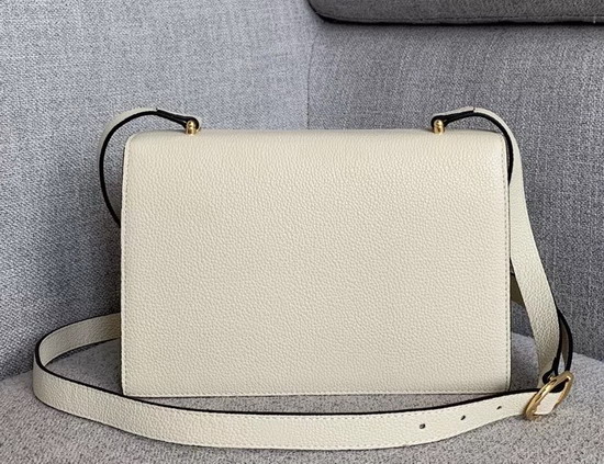 Gucci Zumi Grainy Leather Small Shoulder Bag in White Grainy Leather 576388