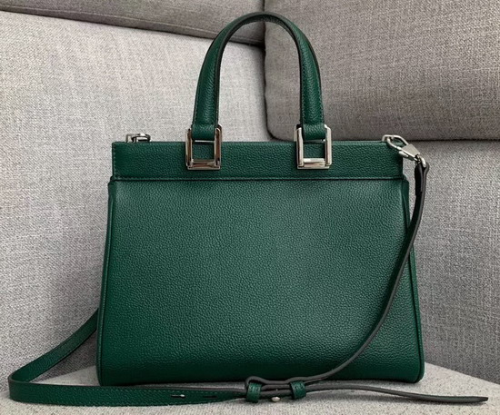 Gucci Zumi Grainy Leather Small Top Handle Bag in Dark Green 569712