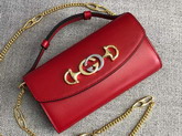 Gucci Zumi Smooth Leather Mini Bag in Hibiscus Red Smooth Leather 564718