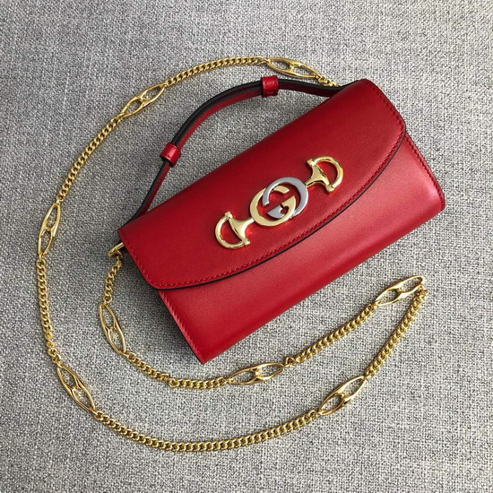 Gucci Zumi Smooth Leather Mini Bag in Hibiscus Red Smooth Leather 564718