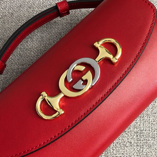 Gucci Zumi Smooth Leather Mini Bag in Hibiscus Red Smooth Leather 564718