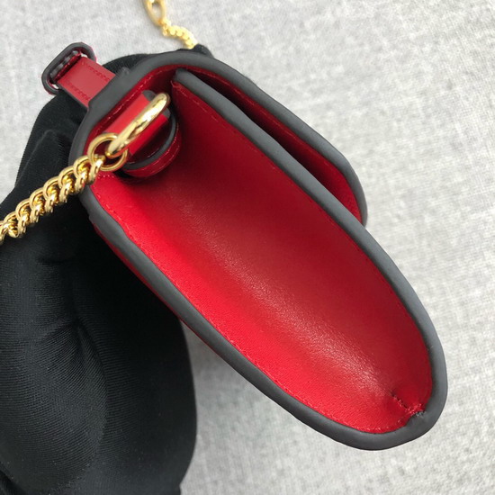 Gucci Zumi Smooth Leather Mini Bag in Hibiscus Red Smooth Leather 564718