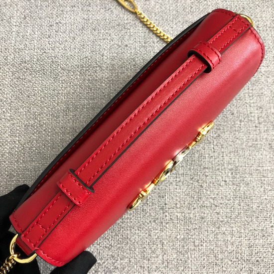 Gucci Zumi Smooth Leather Mini Bag in Hibiscus Red Smooth Leather 564718