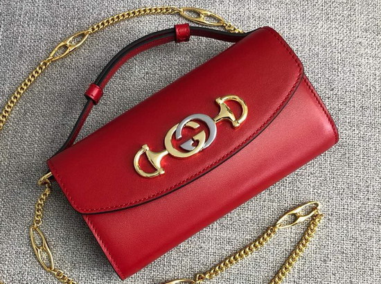 Gucci Zumi Smooth Leather Mini Bag in Hibiscus Red Smooth Leather 564718