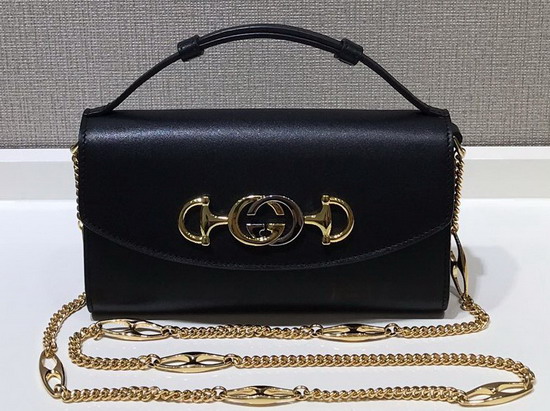 Gucci Zumi Smooth Leather Mini Shoulder Bag in Black Smooth Leather 564718