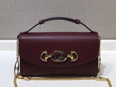 Gucci Zumi Smooth Leather Mini Shoulder Bag in Burgundy Smooth Leather 564718