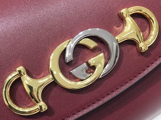 Gucci Zumi Smooth Leather Mini Shoulder Bag in Burgundy Smooth Leather 564718