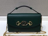 Gucci Zumi Smooth Leather Mini Shoulder Bag in Dark Green Smooth Leather 564718