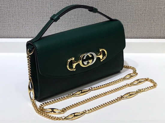 Gucci Zumi Smooth Leather Mini Shoulder Bag in Dark Green Smooth Leather 564718