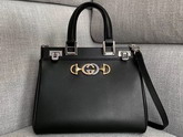 Gucci Zumi Smooth Leather Small Top Handle Bag in Black Smooth Leather 569712