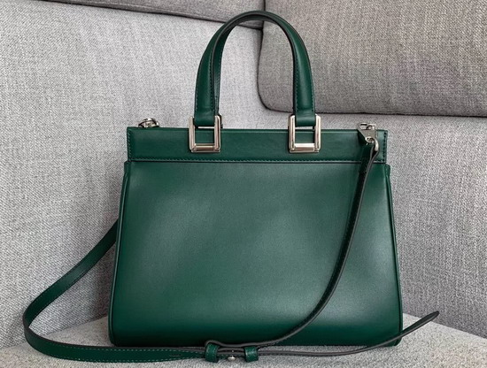 Gucci Zumi Smooth Leather Small Top Handle Bag in Dark Green Smooth Leather 569712